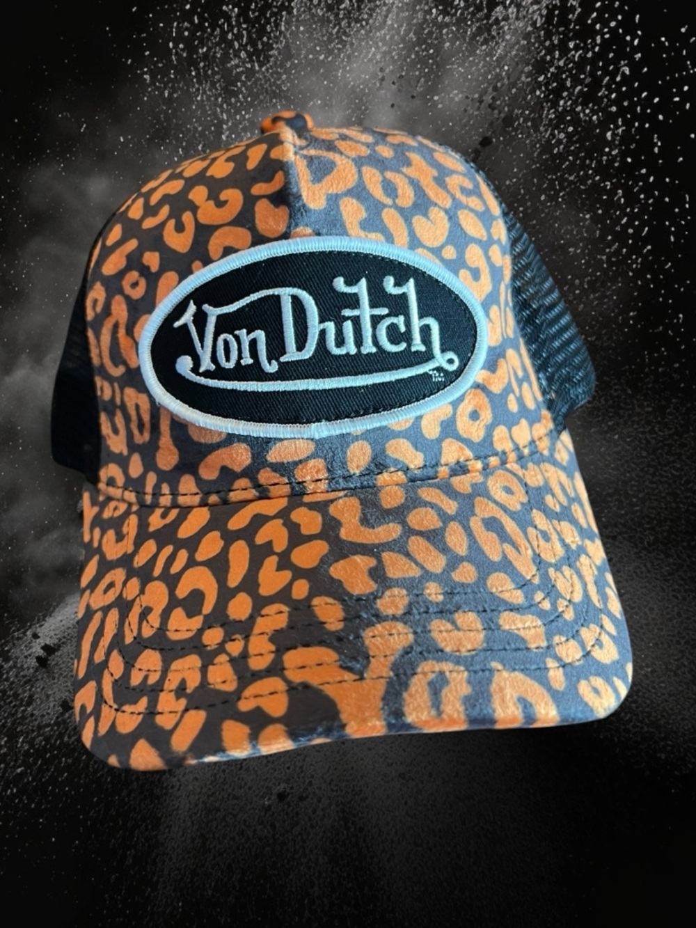 Von Dutch Trucker Hat Orange Leopard Cheetah Print Y2K Mesh Snapback ⚡🌶️✨ - Picture 2 of 13